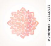 Watercolor Pink Lotus Flower....