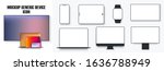 white desktop computer display... | Shutterstock .eps vector #1636788949