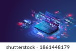 application of isometric laptop ... | Shutterstock .eps vector #1861448179