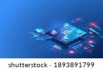 digital background. cube  box ... | Shutterstock .eps vector #1893891799