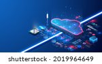 cloud computing  big data. the... | Shutterstock .eps vector #2019964649