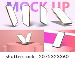 realistic phone mockup.... | Shutterstock .eps vector #2075323360