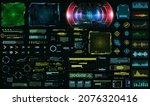 sci fi futuristic hud dashboard ... | Shutterstock .eps vector #2076320416