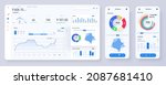 dashboard graphs. statistical... | Shutterstock .eps vector #2087681410