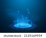a magical blue portal on an... | Shutterstock . vector #2135169959