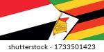 yemen and zimbabwe flags  two... | Shutterstock .eps vector #1733501423