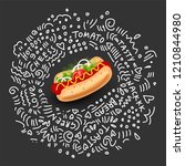 vector hot dog  isolated icon... | Shutterstock .eps vector #1210844980