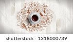 coffee concept on wooden... | Shutterstock .eps vector #1318000739