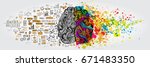 left right human brain concept. ... | Shutterstock .eps vector #671483350
