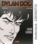 Small photo of Rome, Italy - October 31, 2023, detail of the cover of the Dylan Dog book. Grand Guignol.