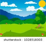 bright glade and forest... | Shutterstock .eps vector #1028518303