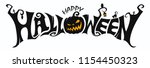 happy halloween text banner ... | Shutterstock .eps vector #1154450323