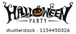 happy halloween text banner ... | Shutterstock .eps vector #1154450326
