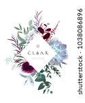 Rhombus Floral Label Frame...