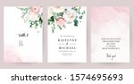 elegant wedding cards with pink ... | Shutterstock .eps vector #1574695693