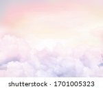 sugar cotton pink clouds vector ... | Shutterstock .eps vector #1701005323