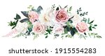 dusty pink and cream rose ... | Shutterstock .eps vector #1915554283