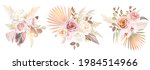 trendy dried palm leaves  blush ... | Shutterstock .eps vector #1984514966