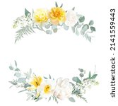 yellow rose  peony  white lilac ... | Shutterstock .eps vector #2141559443