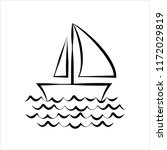 Sail Boat Icon Vector Art...