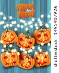 halloween trick or treat... | Shutterstock .eps vector #1495407926
