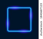 blue neon square with purple... | Shutterstock .eps vector #1840687123