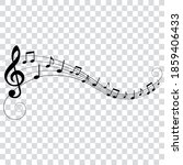 music notes wave with swirls ... | Shutterstock .eps vector #1859406433