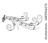 music notes  ornamental musical ... | Shutterstock .eps vector #1885966276