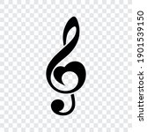 music note treble clef  heart... | Shutterstock .eps vector #1901539150