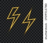 lightning bolt  neon glowing... | Shutterstock .eps vector #1939513780