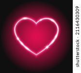 pink neon heart with highlights ... | Shutterstock .eps vector #2116430309