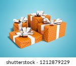 orange four gift tied with... | Shutterstock . vector #1212879229