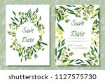 wedding invitation frames with... | Shutterstock .eps vector #1127575730