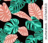 tropical pattern. seamless... | Shutterstock .eps vector #1137664313