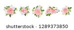 vector rose bouquet  vintage... | Shutterstock .eps vector #1289373850