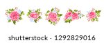 vintage roses  seamless wedding ... | Shutterstock .eps vector #1292829016