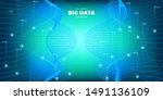 data motion. mesh financial... | Shutterstock .eps vector #1491136109