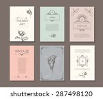vintage elegant cards. roses  ... | Shutterstock .eps vector #287498120