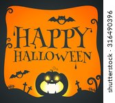 halloween party design template ... | Shutterstock .eps vector #316490396