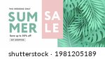summer sale banner with... | Shutterstock .eps vector #1981205189