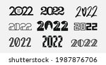 big set of 2022 happy new year... | Shutterstock .eps vector #1987876706