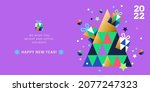 happy new year 2022 banner ... | Shutterstock .eps vector #2077247323