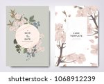 botanical wedding invitation... | Shutterstock .eps vector #1068912239