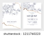 botanical wedding invitation... | Shutterstock .eps vector #1211760223