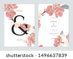 floral wedding invitation card... | Shutterstock .eps vector #1496637839