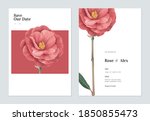 floral wedding invitation card... | Shutterstock .eps vector #1850855473