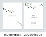 minimalist foliage wedding... | Shutterstock .eps vector #2026045106