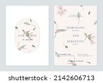 floral wedding invitation card... | Shutterstock .eps vector #2142606713