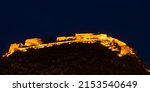Palamidi fortress view at night, Nafplio, Greece