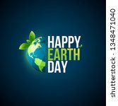 earth day logo design. "happy... | Shutterstock .eps vector #1348471040